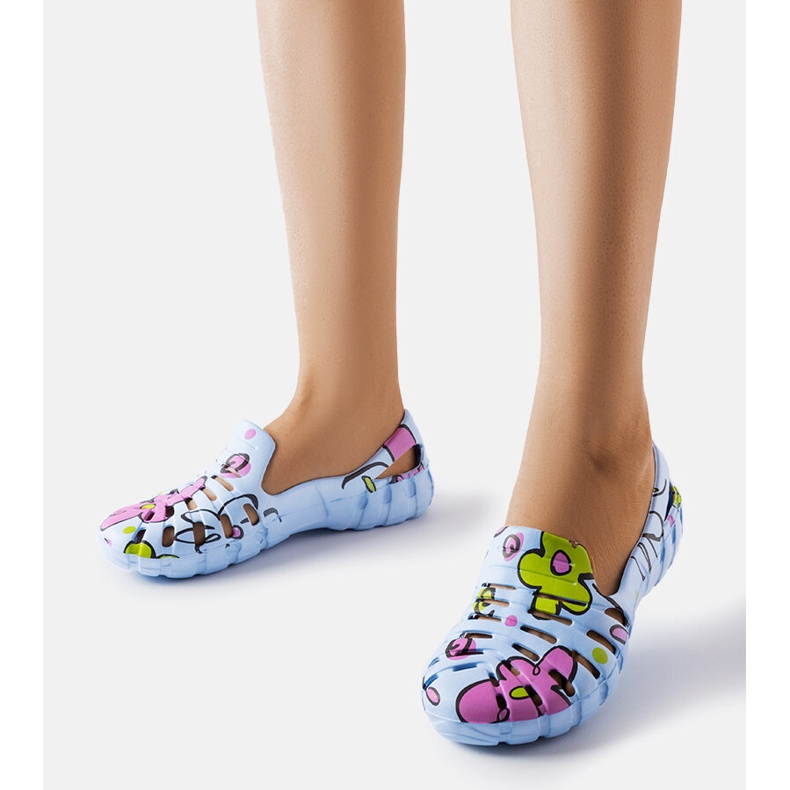 Claquettes en caoutchouc bleu avec motif Finley 1