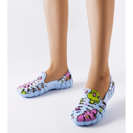 Claquettes en caoutchouc bleu avec motif Finley 2