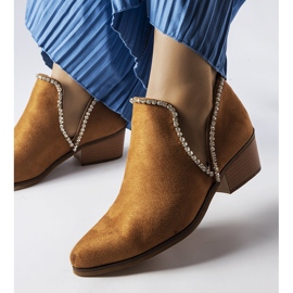 Boots marron ornées de strass Ditten brun 1