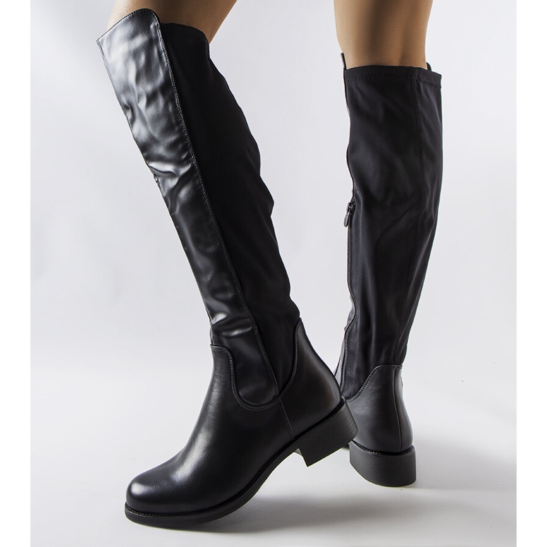 Muijsi bottes en éco-cuir noir le noir 1