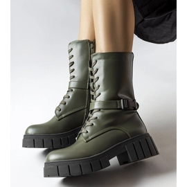 Bottes de travail à lacets vert foncé de Rive 1