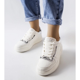 Baskets en cuir écologique blanc Nelma blanche 1