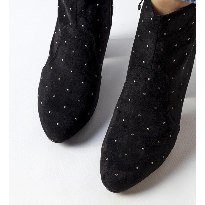 Boots Suvi en daim noir avec strass 2