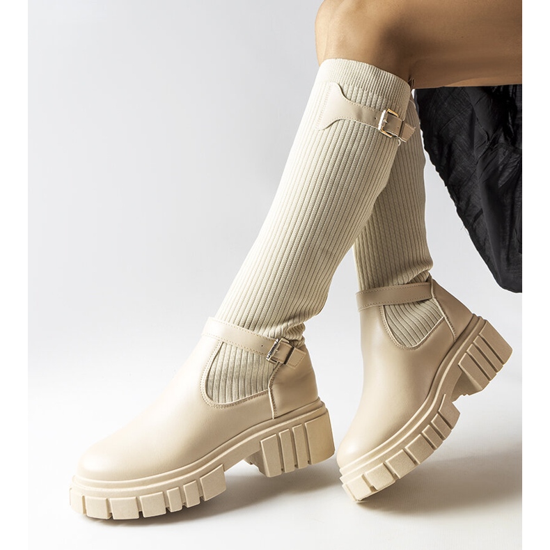 Bottines beiges à tige souple de Courcelle 1