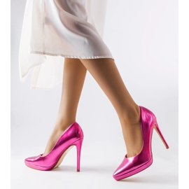 Les talons miroir roses de Kristin 1