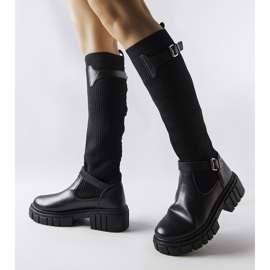 Bottes noires à tige extensible de Courcelle le noir 2