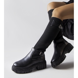 Bottes noires à tige extensible de Courcelle le noir 1