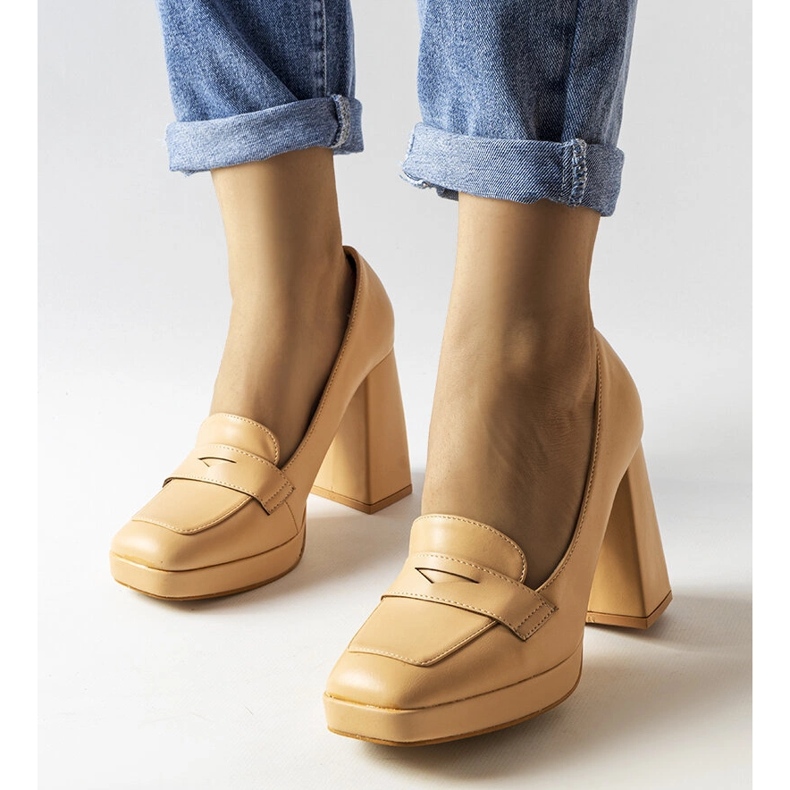 Escarpins beiges à talons Inès 1