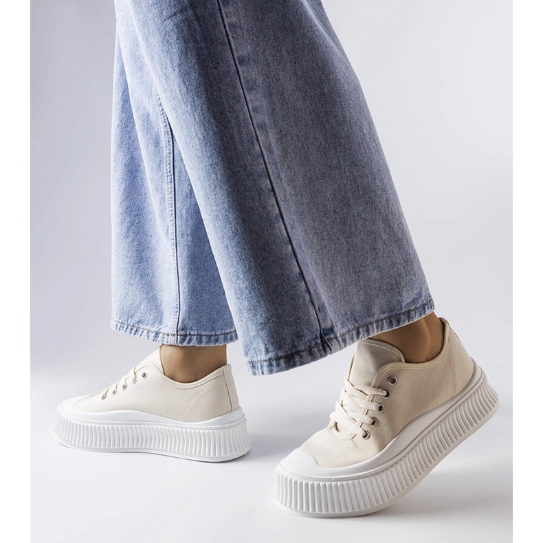 Baskets beiges à semelle épaisse Wallace 1