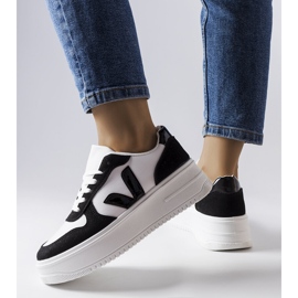 Baskets plateformes noires et blanches Plouffe le noir 1