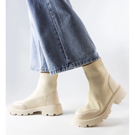Bottines chaussettes beiges de Lonte 1