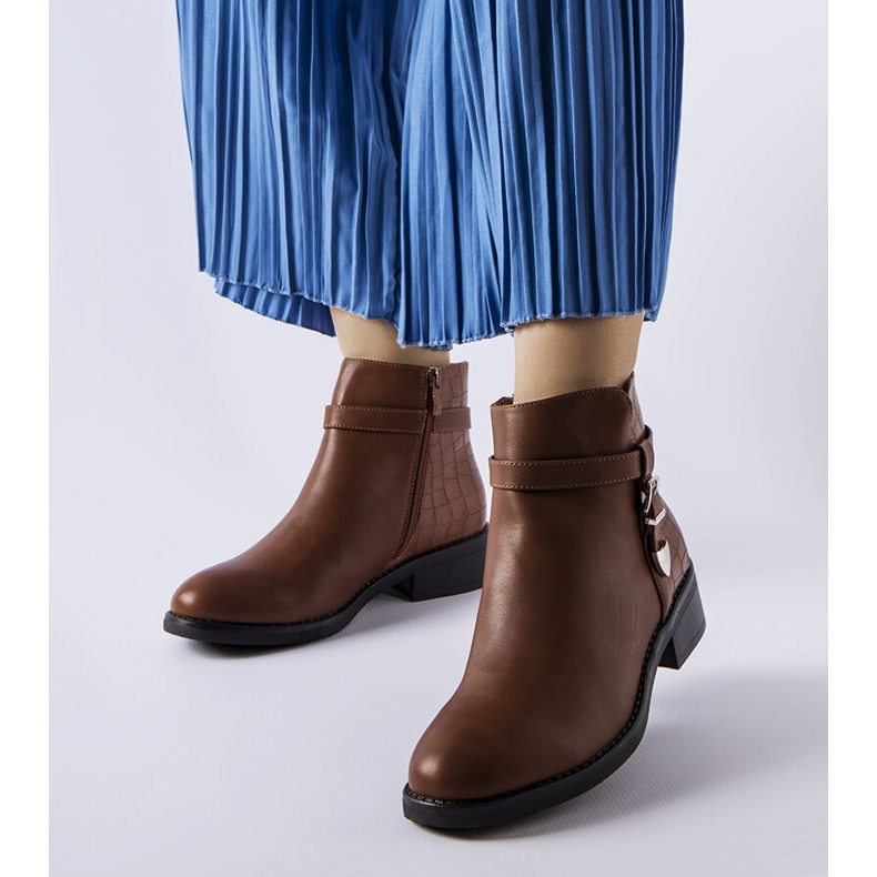 Bottines plates marron de Monteforte brun 1