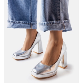 Escarpins argentés à talons Mailly 1