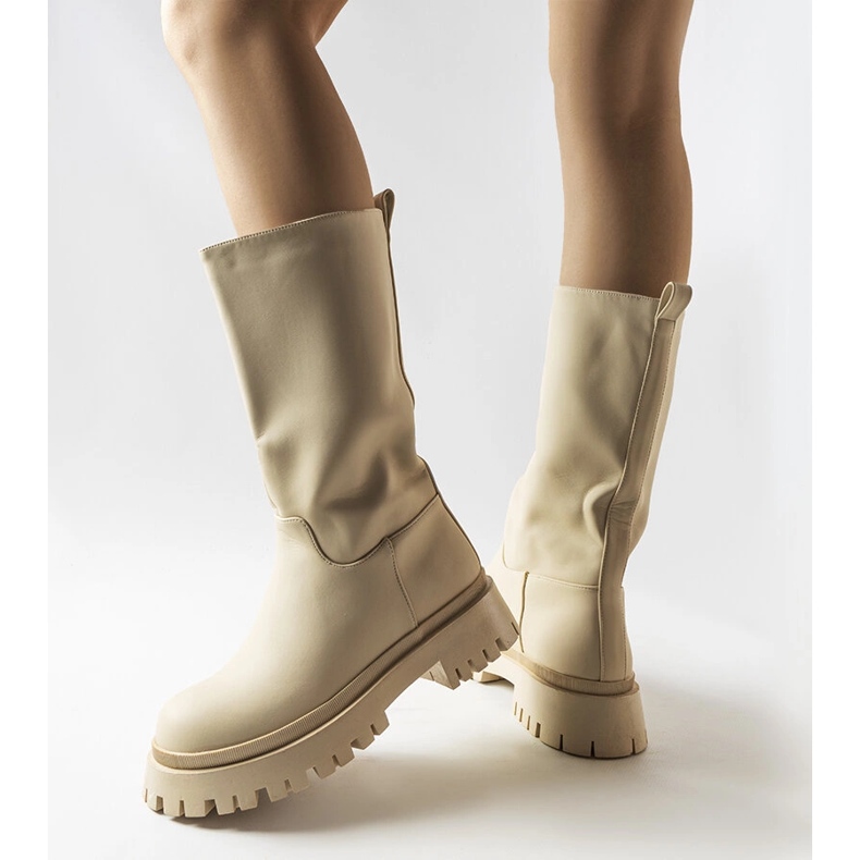 Bottines Hollie beige mat 1
