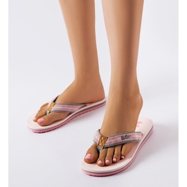 Tongs Lee Cooper rose clair 1