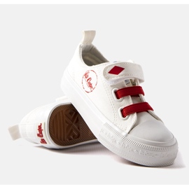 Baskets Lee Cooper blanches et rouges pour enfants 1