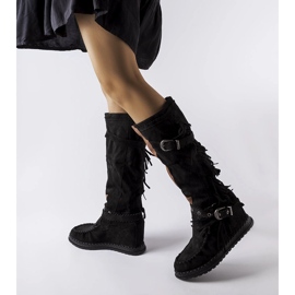 Inna Bottes noires avec un coin d'intérieur de Filiberta le noir 2