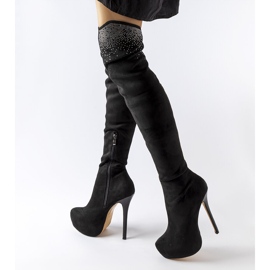 Inna Bottines noires à talons Pisanelli le noir 1
