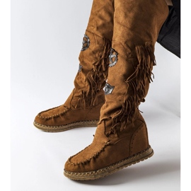 Inna Bottes compensées marron de Cascia brun 1