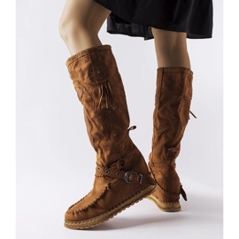 Inna Bottes style bohème marron de Putignano brun 1