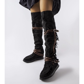 Inna Bottes compensées noires de Novella le noir 2