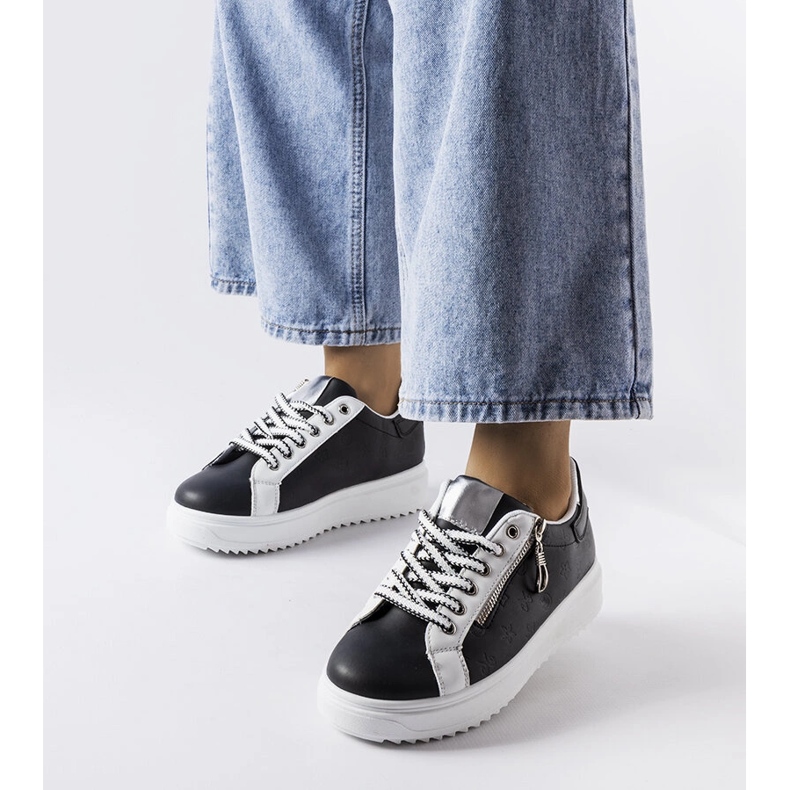 Inna Baskets noires sur la plateforme Romola le noir 1