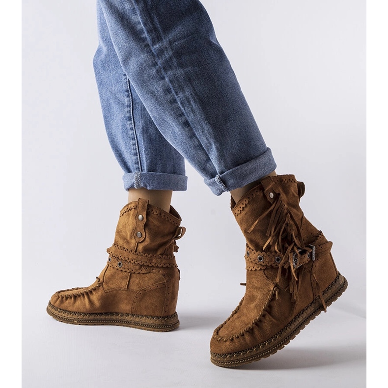 Inna Bottes compensées marron de Teodata brun 1