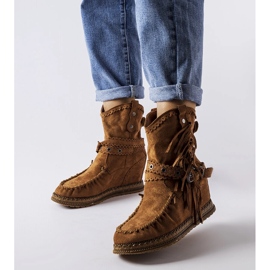 Inna Bottes compensées marron de Teodata brun 2