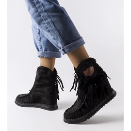 Inna Bottes compensées noires de Giudice le noir 1