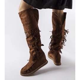 Inna Bottes compensées marron de Cascia brun 1