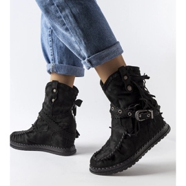Inna Bottes compensées noires de Teodata le noir 1
