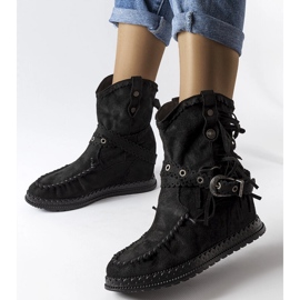 Inna Bottes compensées noires de Teodata le noir 2