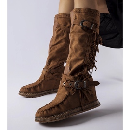 Inna Bottes marron avec semelle compensée d'intérieur de Filiberta brun 1