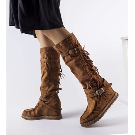 Inna Bottes marron avec semelle compensée d'intérieur de Filiberta brun 2