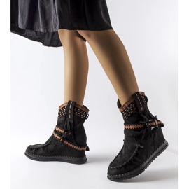 Inna Bottes compensées noires de Beausoleil le noir 1