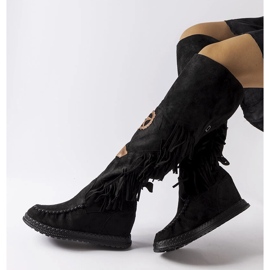 Inna Bottes compensées noires de Cascia le noir 1