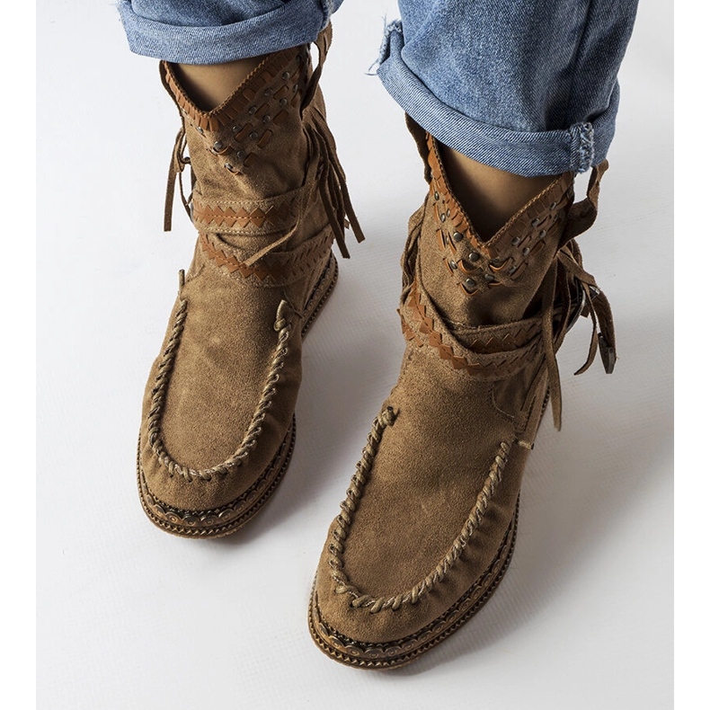 Inna Bottes compensées marron foncé de Beausoleil brun 1