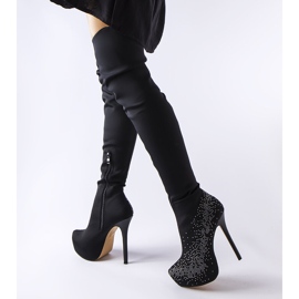 Inna Bottines noires à talons Scalzi le noir 2