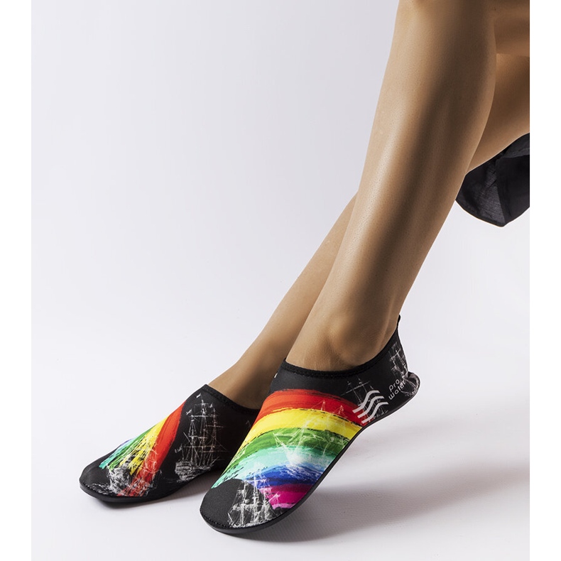 ProWater Chaussures d'eau Krejz noires avec imprimé coloré 1