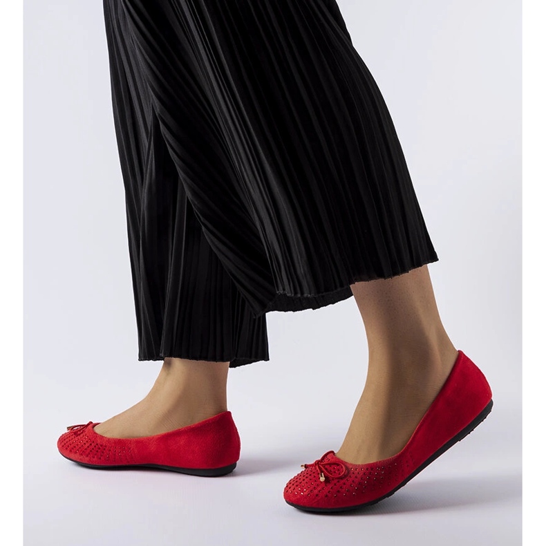 Ballerines rouges avec zircone cubique Larissa 1
