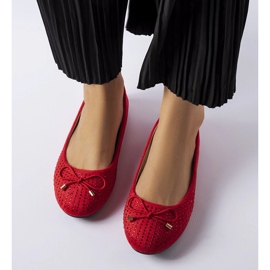 Ballerines rouges avec zircone cubique Larissa 2