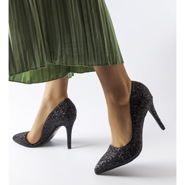 Escarpins en brocard noir Arsenault le noir 2
