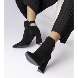 Bottines noires avec zircons de Liviana le noir 1