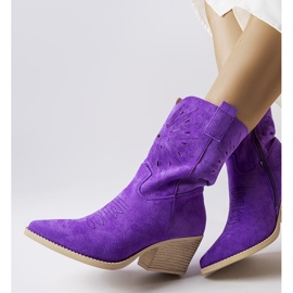 Santiags ajourées violettes de Cieco 1