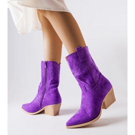 Santiags ajourées violettes de Cieco 2