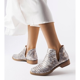 Bottines ajourées métallisées de Giuseppina Chelsea boots argent 1