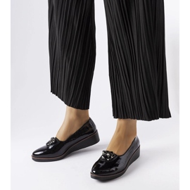 Ballerines vernies noires avec ornement Mellori 1