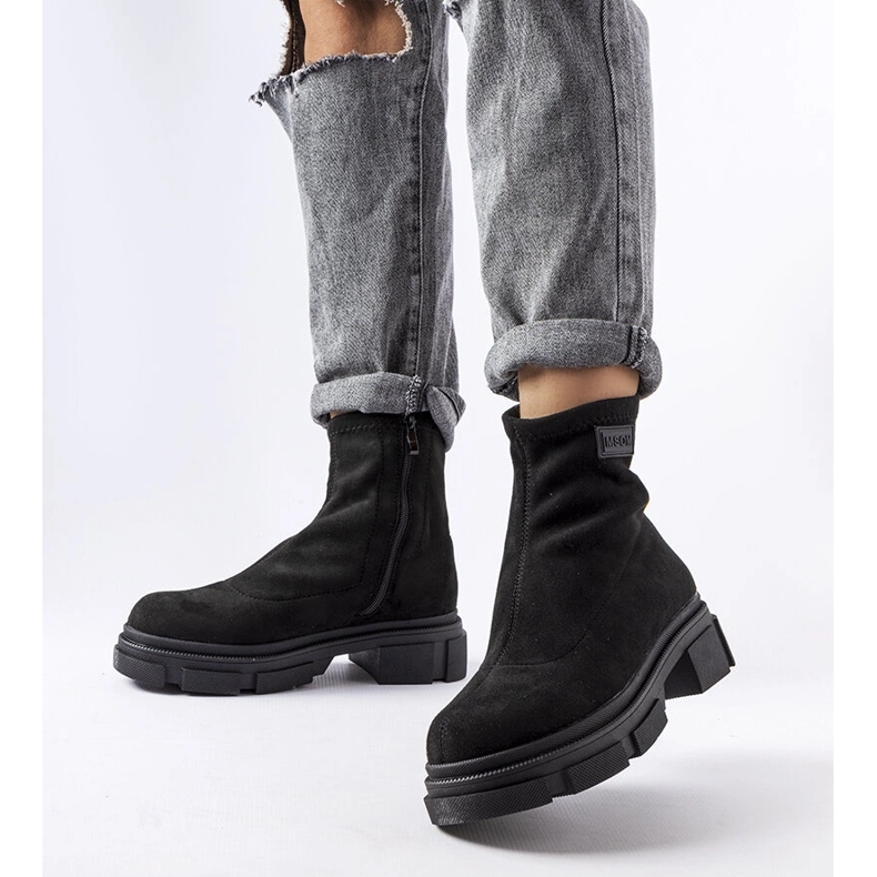 Bottes en daim noir Inge le noir 1