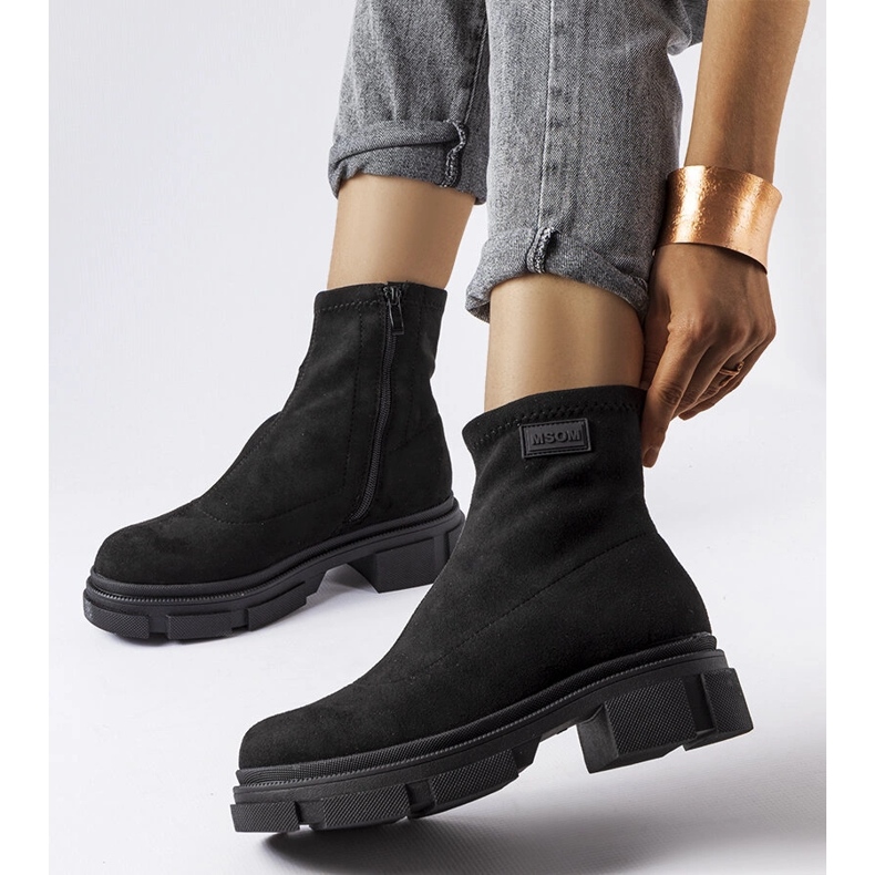 Bottes en daim noir Inge le noir 2