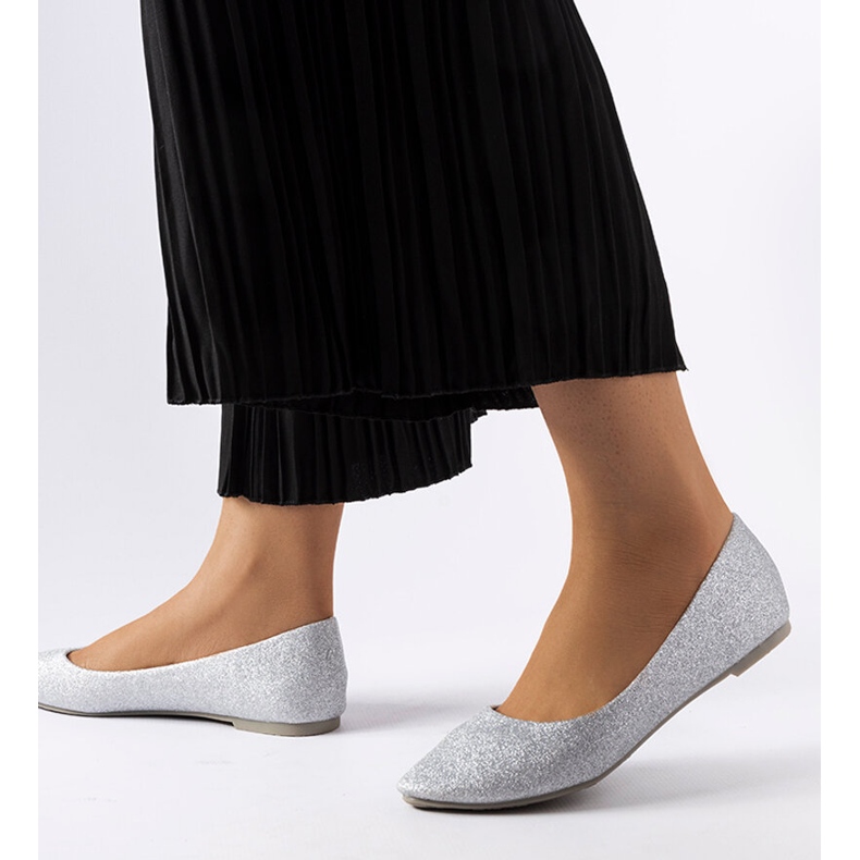 Inna Ballerines à paillettes argentées de Serinto 2